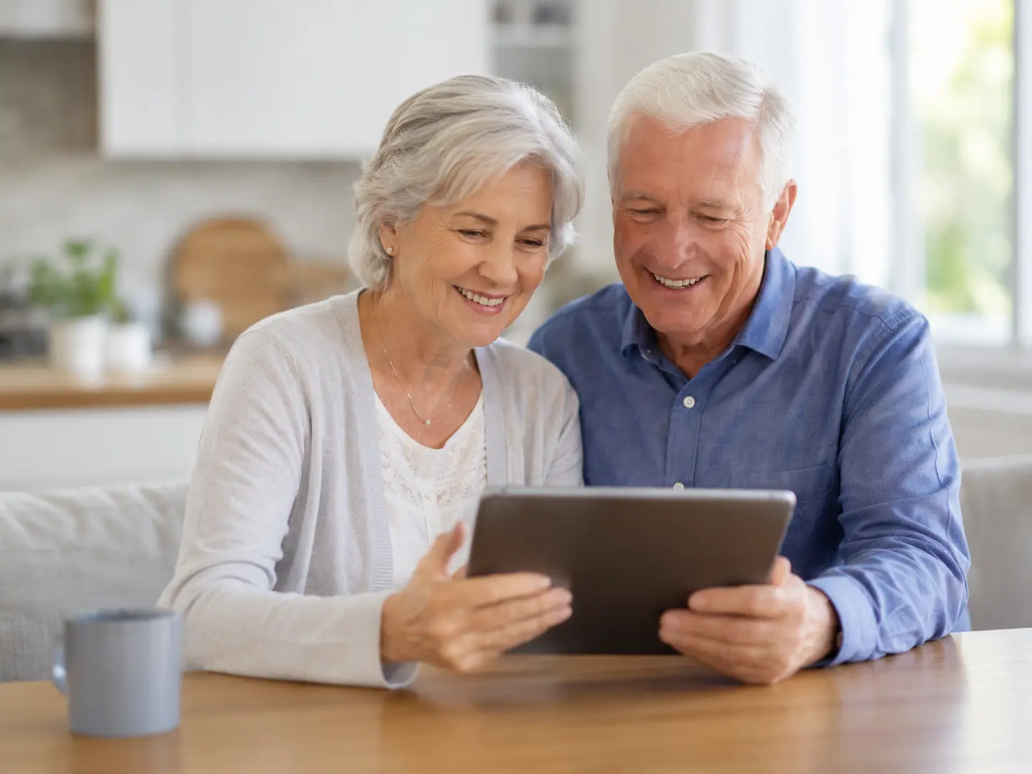 Senior couple reviewing final expense coverage at home