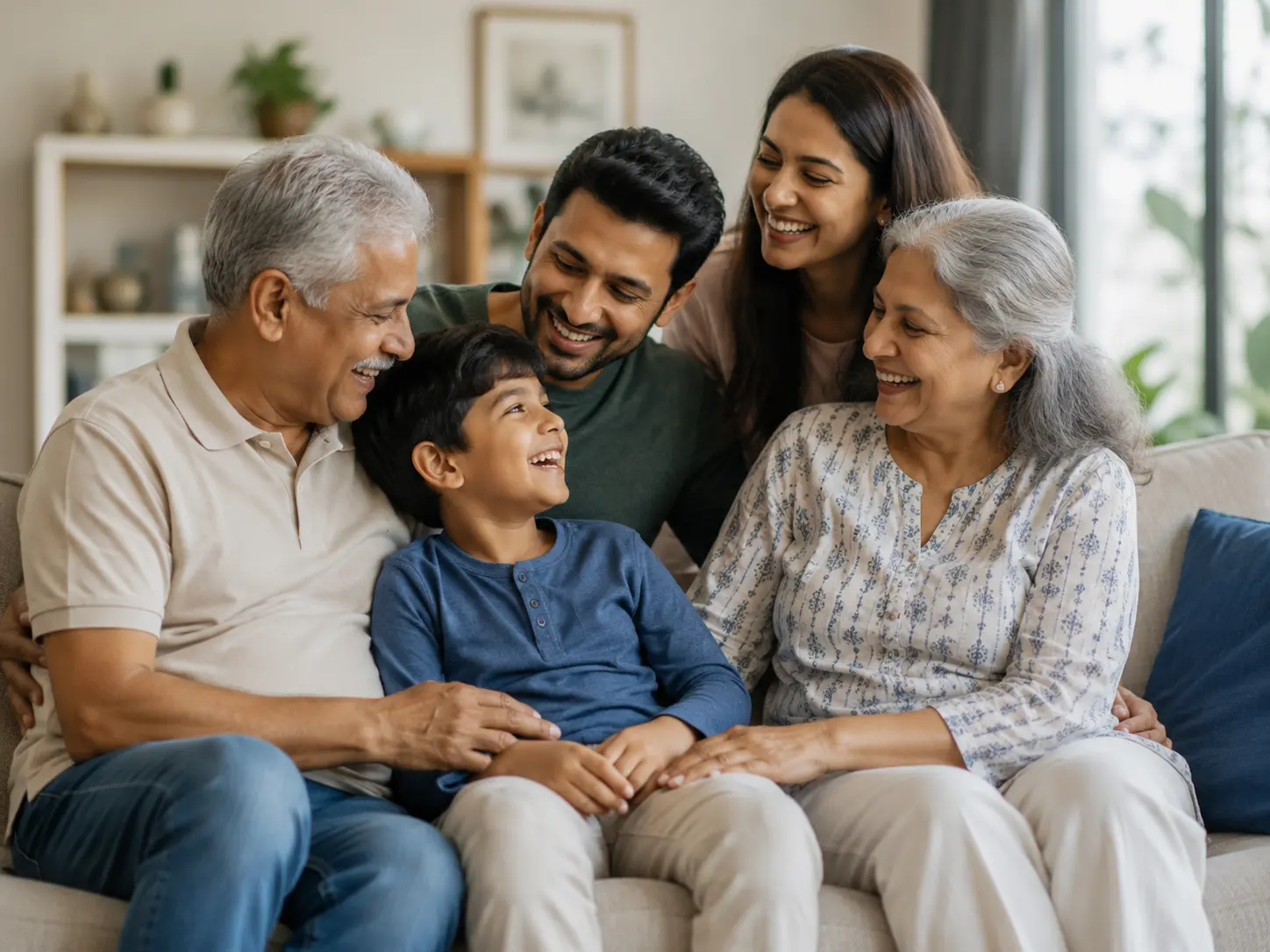 Family reviewing life insurance options together